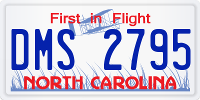 NC license plate DMS2795