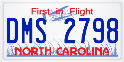 NC license plate DMS2798
