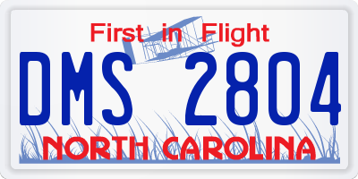 NC license plate DMS2804
