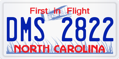 NC license plate DMS2822