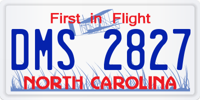 NC license plate DMS2827