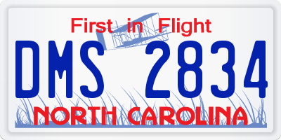 NC license plate DMS2834