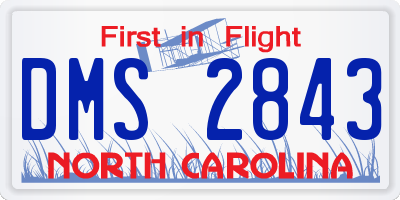 NC license plate DMS2843