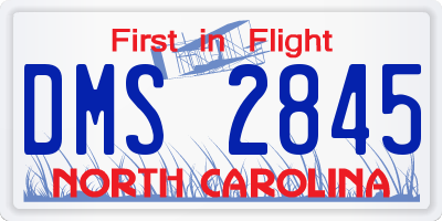 NC license plate DMS2845