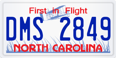 NC license plate DMS2849