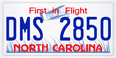 NC license plate DMS2850
