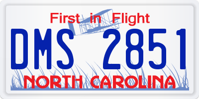 NC license plate DMS2851