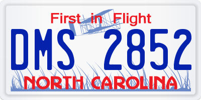NC license plate DMS2852