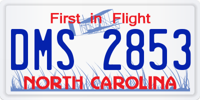 NC license plate DMS2853