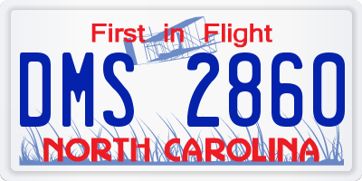 NC license plate DMS2860