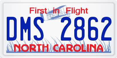 NC license plate DMS2862