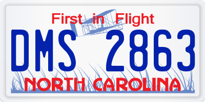 NC license plate DMS2863