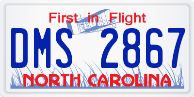 NC license plate DMS2867