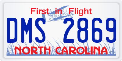 NC license plate DMS2869