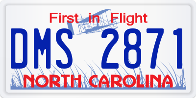 NC license plate DMS2871
