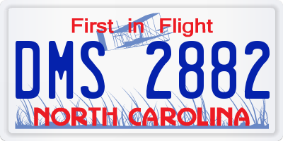 NC license plate DMS2882