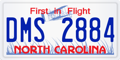 NC license plate DMS2884