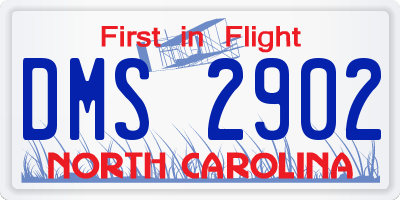 NC license plate DMS2902