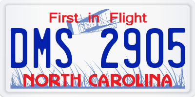 NC license plate DMS2905