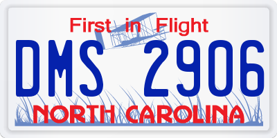 NC license plate DMS2906