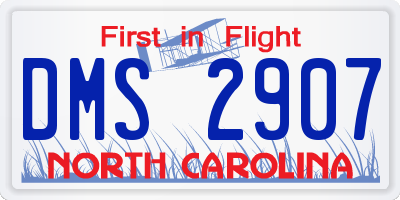 NC license plate DMS2907