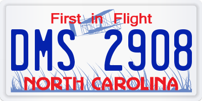 NC license plate DMS2908
