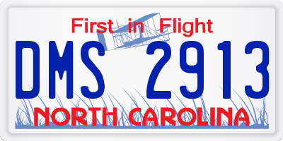 NC license plate DMS2913