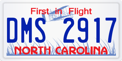 NC license plate DMS2917