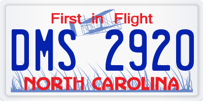 NC license plate DMS2920