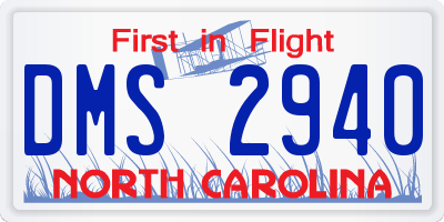 NC license plate DMS2940