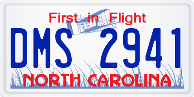 NC license plate DMS2941