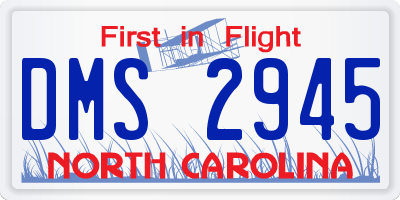 NC license plate DMS2945