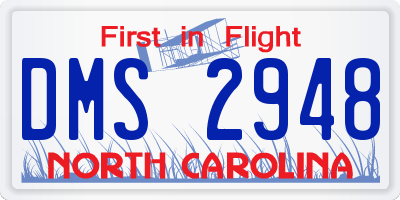 NC license plate DMS2948