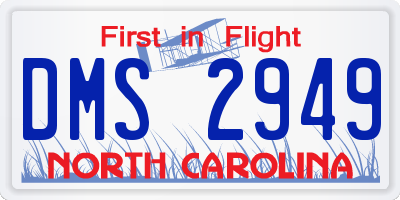 NC license plate DMS2949