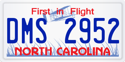 NC license plate DMS2952