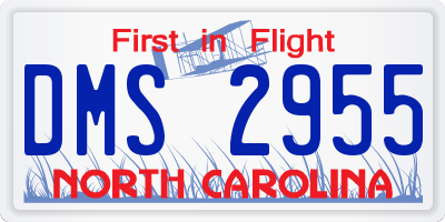 NC license plate DMS2955