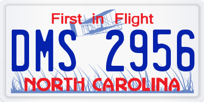 NC license plate DMS2956