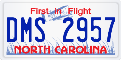 NC license plate DMS2957