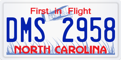 NC license plate DMS2958