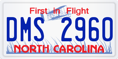 NC license plate DMS2960