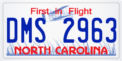 NC license plate DMS2963