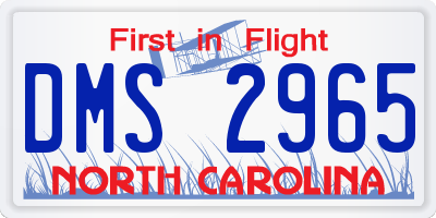 NC license plate DMS2965