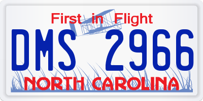 NC license plate DMS2966