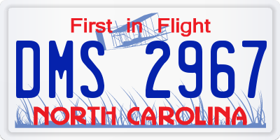 NC license plate DMS2967