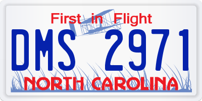 NC license plate DMS2971