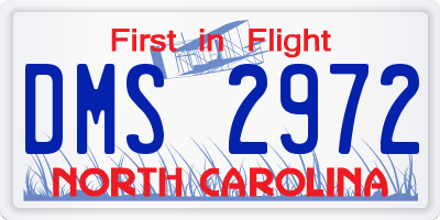 NC license plate DMS2972