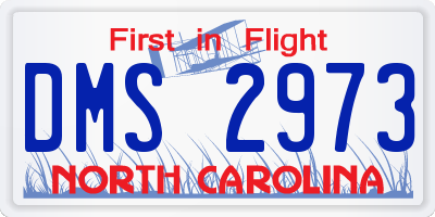 NC license plate DMS2973