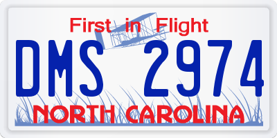 NC license plate DMS2974