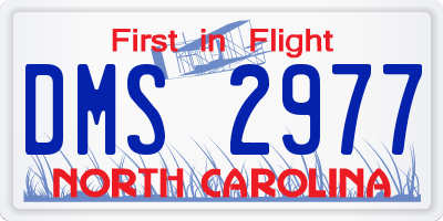 NC license plate DMS2977