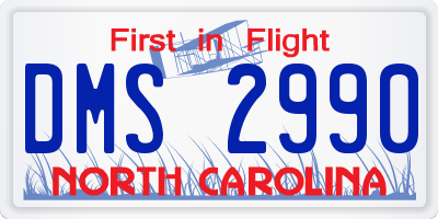 NC license plate DMS2990